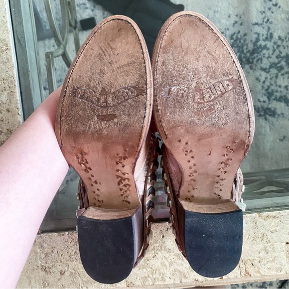 Freebird Boot Blade Slip-On Ankle Chevron Leather Western Almond-Toe Taupe 8 GUC - Picture 8 of 12